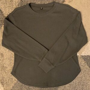 UNIQLO - Women’s Waffle T-Shirt | Long-Sleeve (Green)